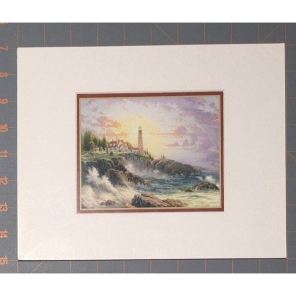 Thomas Kinkade Lighthouse Prints 10x8 Certificate of Authenticity costal sea